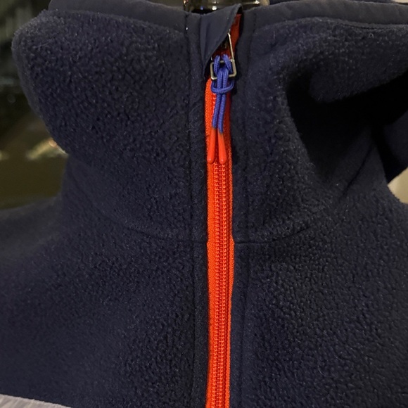 Navy Fleece Pullover with Colorblock Design - Picture 6 of 7